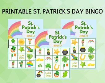 St. Patrick's Day Bingo - St. Paddy's Day Bingo - St. Patrick's Day kid activities