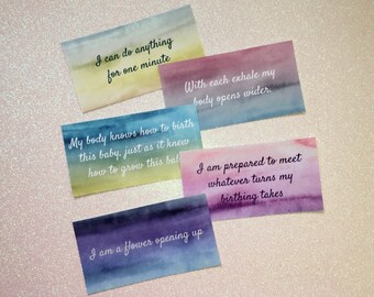 PRINTABLE Birth Affirmations - Watercolor Design