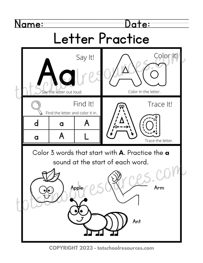 Letter Phonics Worksheets Preschool Pre k tk image 2