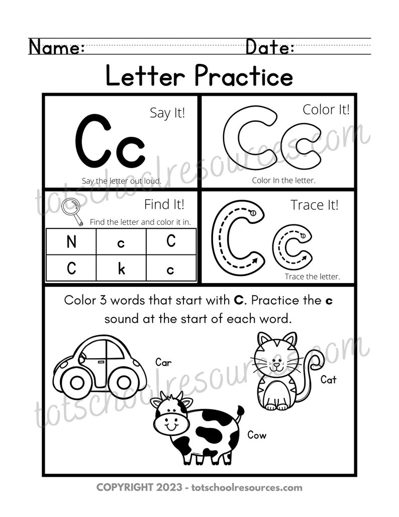 Letter Phonics Worksheets Preschool Pre k tk image 4