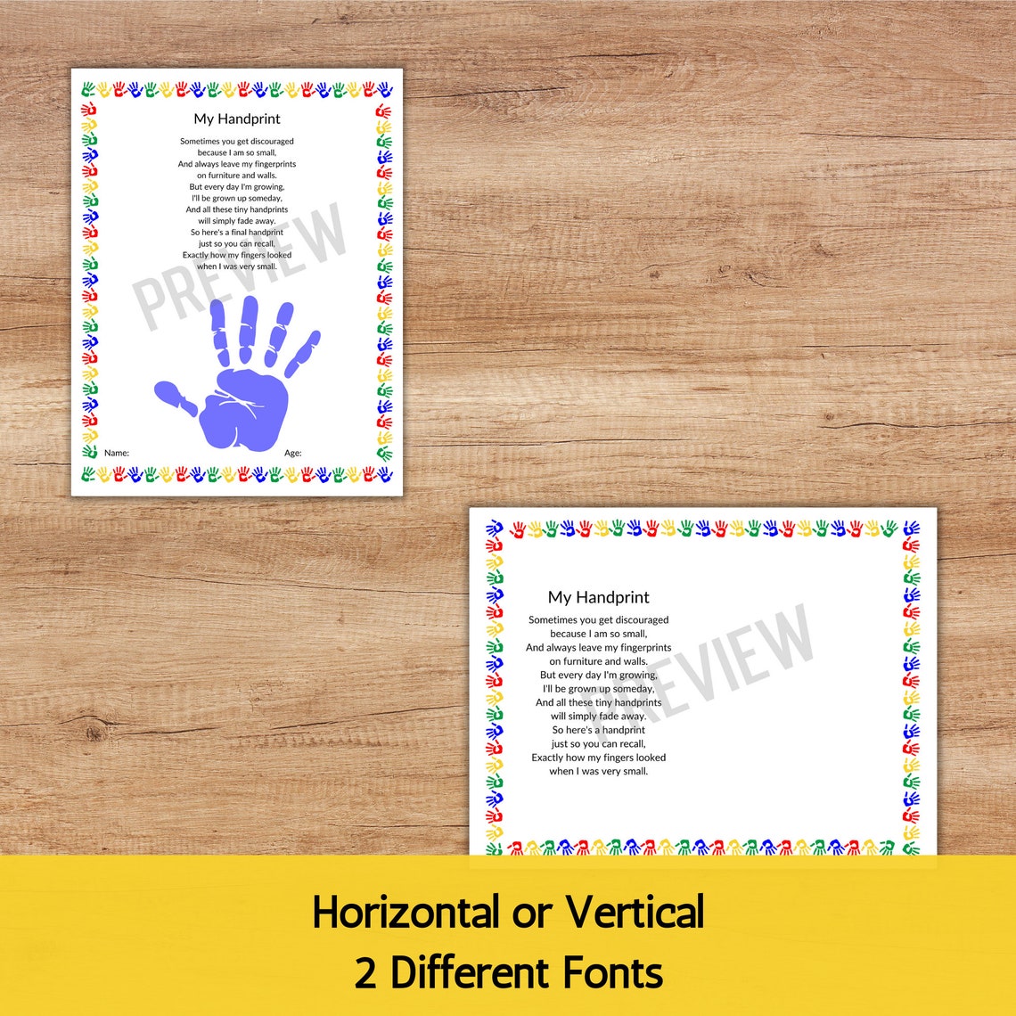 Handprint Poem Printable Preschool Graduation - Etsy UK