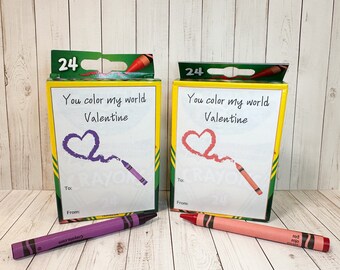 Afdrukbare Crayon Valentines - Jij kleurt mijn wereld