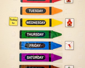 Letreros imprimibles de los días de la semana con cuadrados de actividades