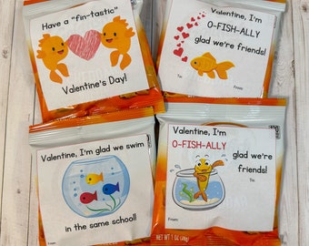 Printable Goldfish Valentines