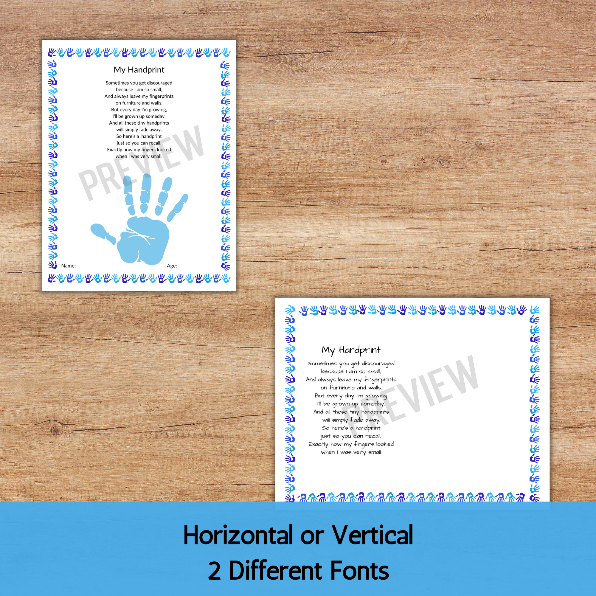 Handprint Poem Printable Father's Day Gift Preschool | Etsy