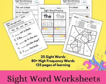 Sight Word Worksheets - Non Decodable Words