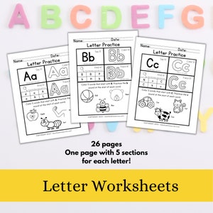 Hojas de trabajo de fonética de letras / Preescolar / Pre k / TK