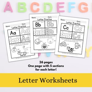 FREE Phonics Letter of the Week B, Back to School Alphabet Worksheets