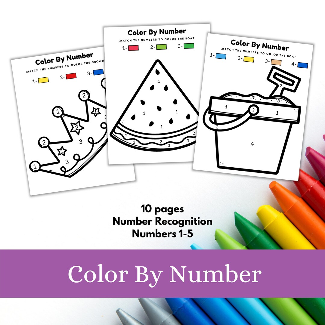 Color by Number Printables - Preschool Printable Activity - Etsy