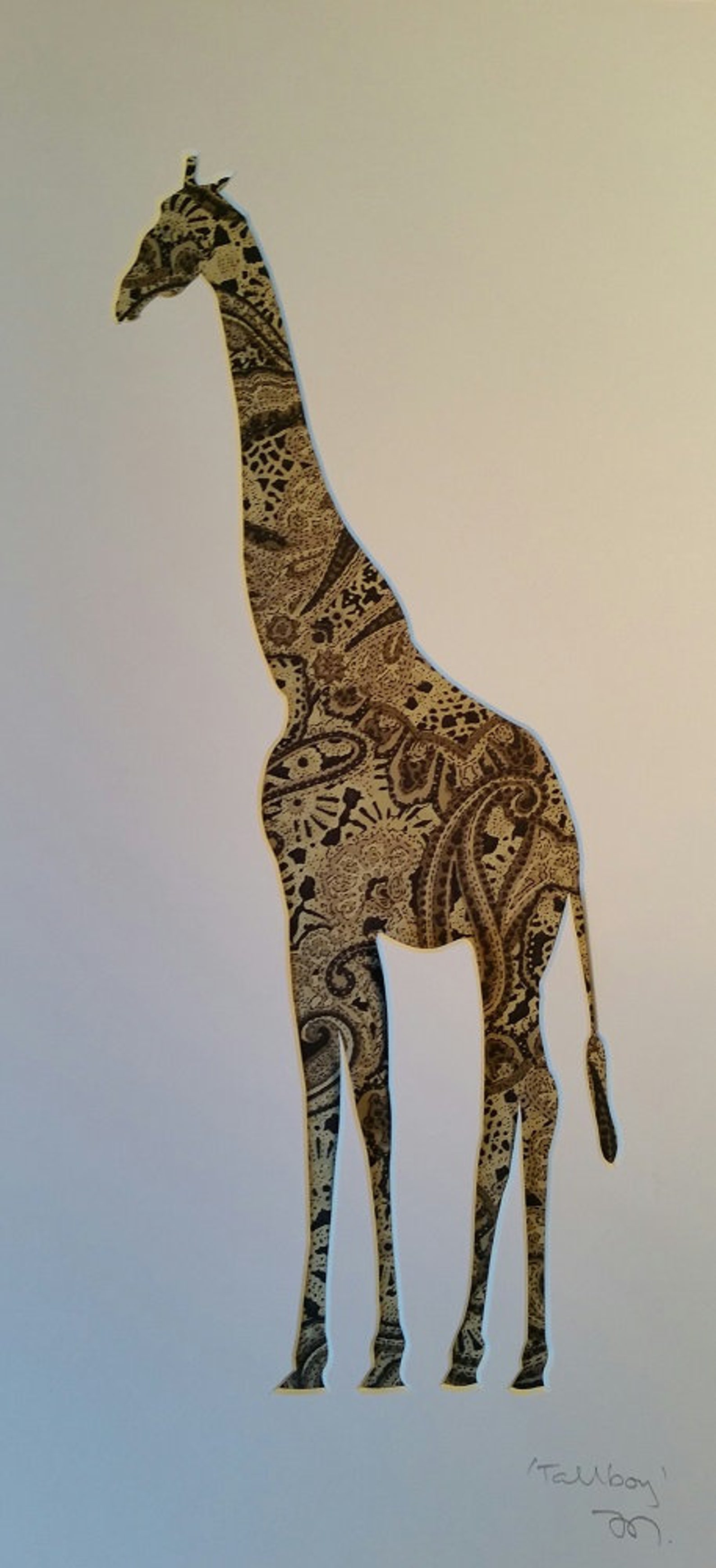 Giraffe Wall Art Print Personalised Art Gifts for Giraffe Etsy
