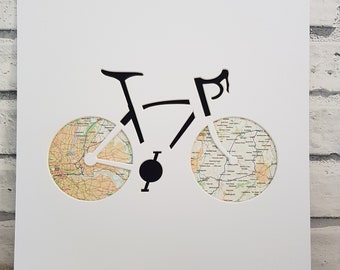 Ride London 2022 Essex - Handmade Gift Souvenir for Cyclists Ford RideLondon Cycling wall art with GPX route. Original Artist Signed