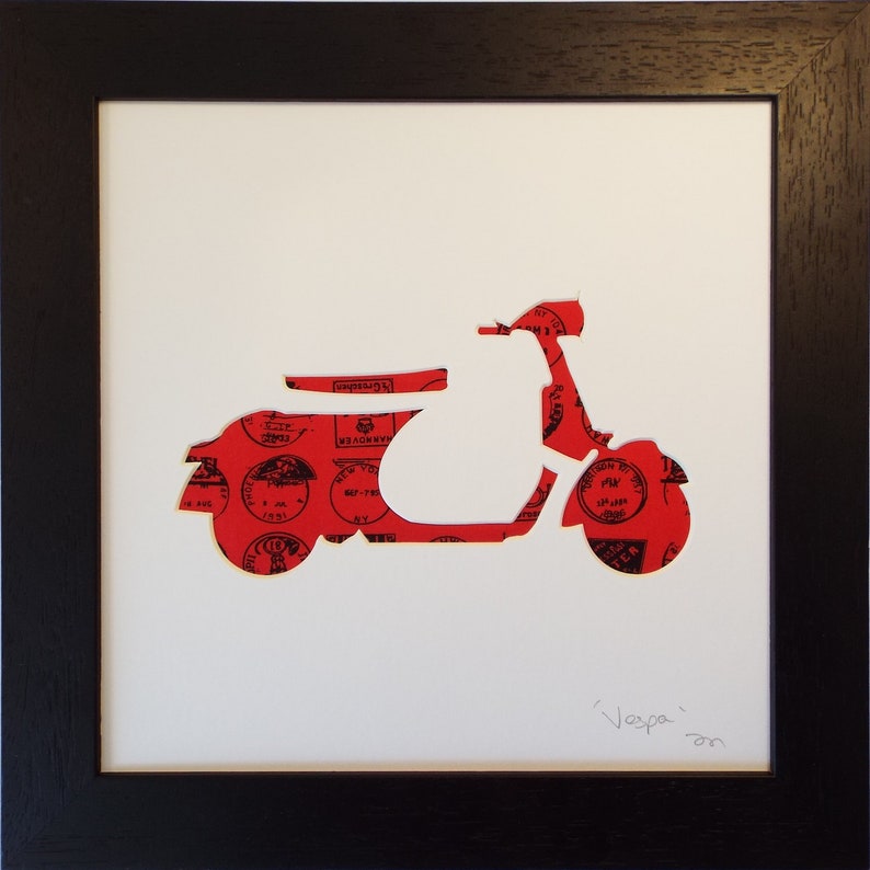 Vespa Scooter Art. Vintage Vespa Gift for Vespa Scooters Fans. Etsy
