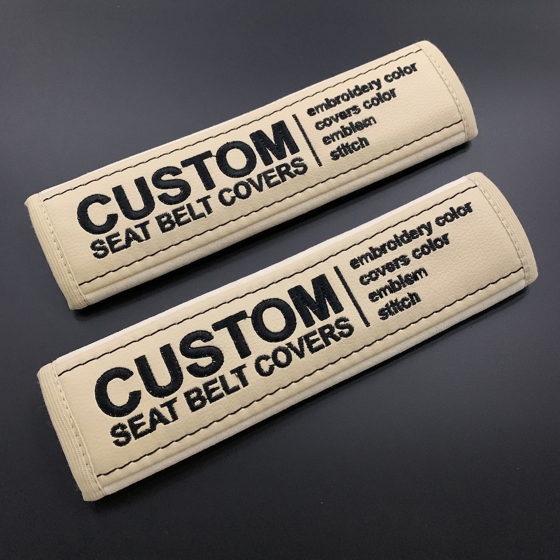 Personalized Beige seat belt covers Custom seatbelt pads with Etsy
