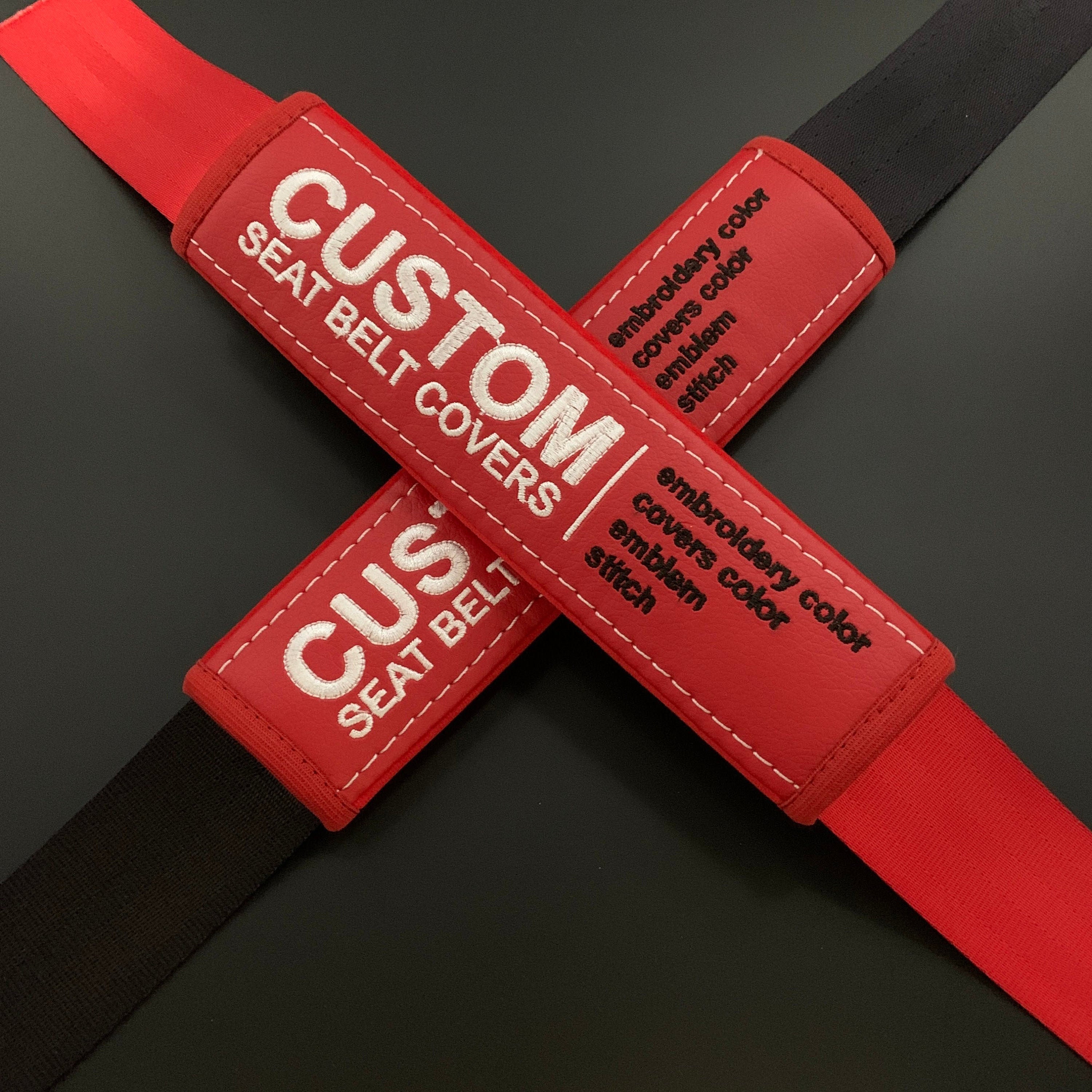 Custom Red seat belt covers for adults Personalized seatbelt Etsy