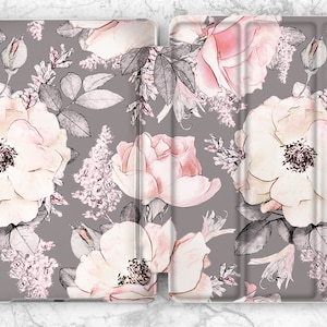 Light pink flowers iPad case retro iPad pink flowers iPad floral case iPad case 9 7 iPad case 10 5 iPad 2017 case iPad Air 2 iPad case 12 9