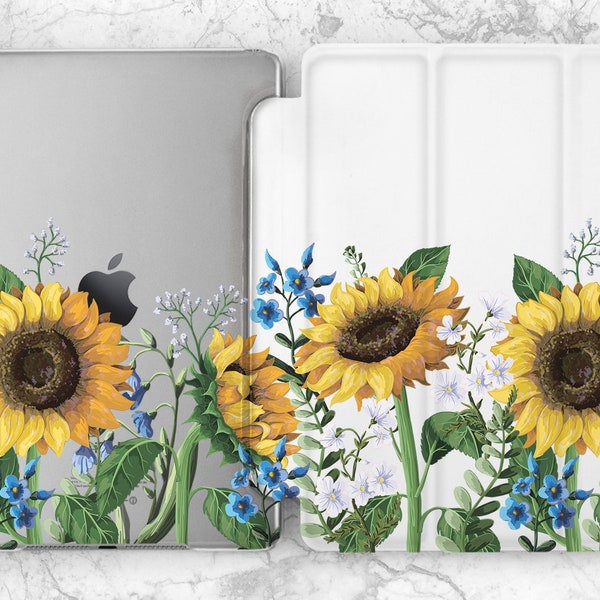 iPad case sunflower iPad case flower iPad case floral iPad case leaves iPad case 10 5 iPad case 9 7 iPad 2017 iPad mini 4 iPad 2017 cover