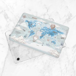 World Map Print MacBook Case Hard MacBook Case Travel Inspirational Art ...