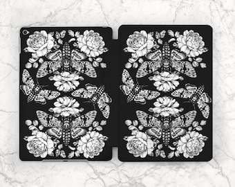 iPad case moth iPad case goth Black smart case Vintage Floral Botanical Pro 13 2026 Air 13 Mini 7 A17 11th gen 10 9 A16 10 2 11 2025 12 9