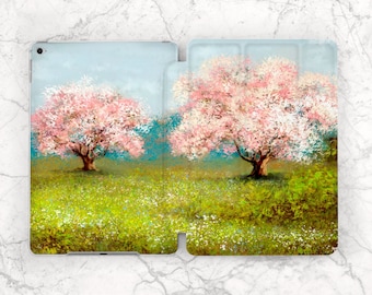 iPad case tree Pink flowers art iPad case spring Sakura art case iPad case green Nature art case iPad smart cover iPad 10th gen iPad Air 5