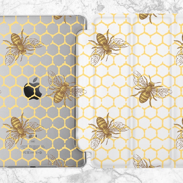 iPad case bee Honey combs iPad white case iPad 7th gen case iPad case 10 5 iPad mini 5 case ipPad Air 3 iPad 2018 case iPad case 9 7 iPad