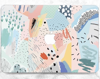 Geometric art Macbook case simple Air 13 2020 Macbook hard case Macbook Air 11 A1932 macbook air Pro 16 case Pastel art Retina 15 case A1708