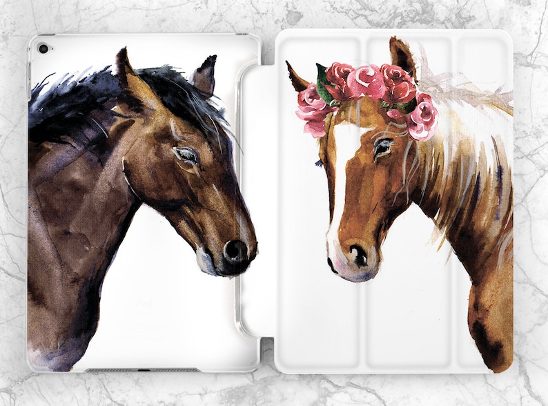 Ipad Case Horse Ipad Case Floral Ipad Case Girls Ipad White Etsy