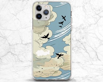 Black birds case iPhone case sky Phone case clouds Case fits Samsung iPhone 15 case iPhone 14 case s24 plus case s22 case s23 Note 20 ultra