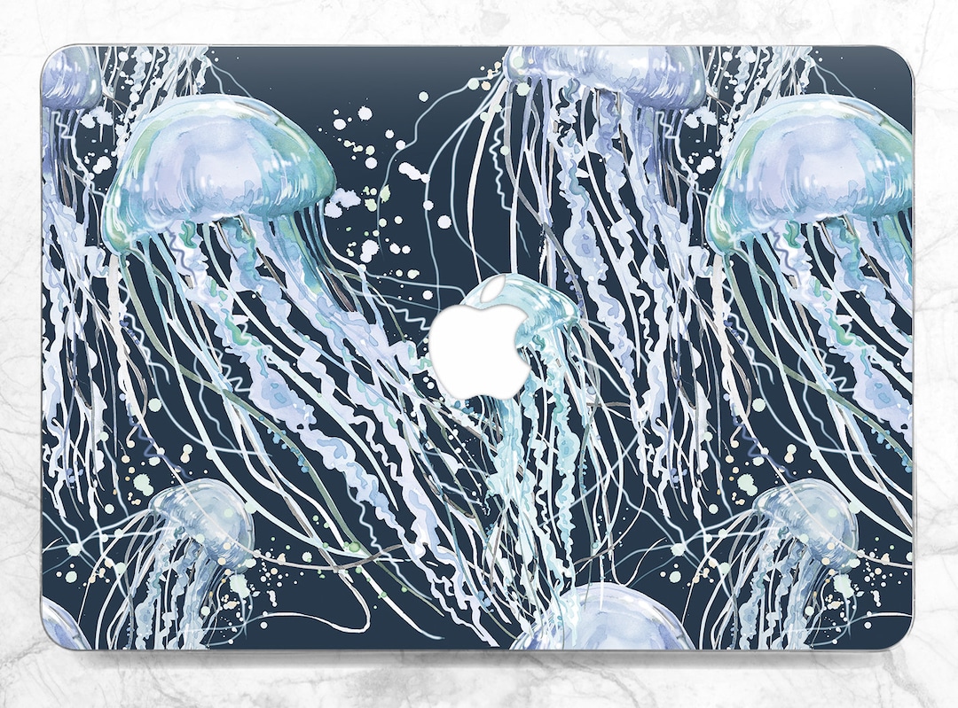 MacBook Case Ocean MacBook Case Jellyfish Marine Animal Watercolor Sea ...