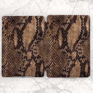 Brown snake skin print iPad silicone case fashion Animal print cover Trendy Simple animal case Air 13 11 Pro 13 Mini 7 iPad 11 2026 10 2