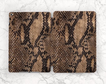 Brown snake skin print iPad silicone case fashion Animal print cover Trendy Simple animal case Air 13 11 Pro 13 Mini 7 iPad 11 2026 10 2