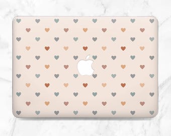 Macbook case hearts Cute girly cover Light pink Beige Mom Friends gift Simple aesthetic Kawaii Pro 14 Pro 16 Pro 13 Neo Air 15 Air 13 2026