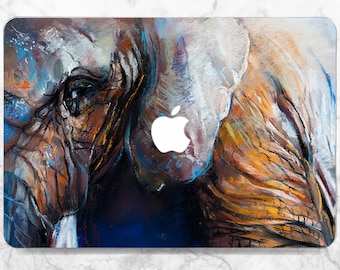 Funda para Macbook con estampado de elefante y pintura al óleo. Funda para Macbook con estampado de animales. Funda sencilla para Macbook Pro 14, Pro 16, Air 13, M5, M4, M3, Air 15, 2026, Neo, Pro 13 y Pro 15.