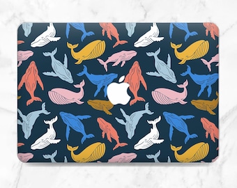 Macbook case Blue whale print Ocean animal Rainbow print case Macbook case animals Neo Air 15 2026 M5 M4 Air 13 Pro 16 Pro 14 Pro 13 Pro 15