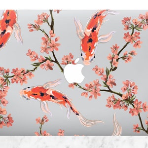 macbook case Japan macbook case koi fish cherry blossom case floral sakura art macbook case tree clear transparent case inspirational nature