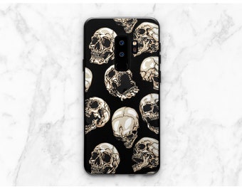 Funda para iPhone calavera Funda para teléfono negra Funda para Halloween Funda para iPhone miedo iPhone 8+ iPhone XS Funda para iPhone 6s Funda para Samsung iPhone s20