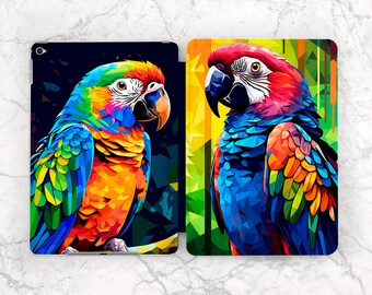 Macaw parrot Rainbow parrot art Tropical birds case iPad flip stand iPad smart cover Summer art case iPad Pro case iPad 10 9 case iPad Air 5