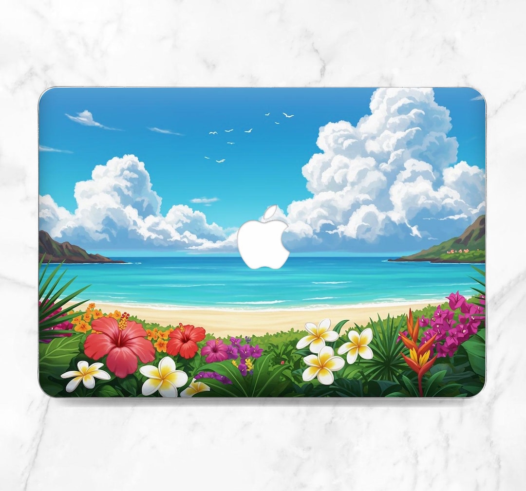 ハワイの自然 MacBook ケース 海 MacBook ケース 花 青空 雲 MacBook 