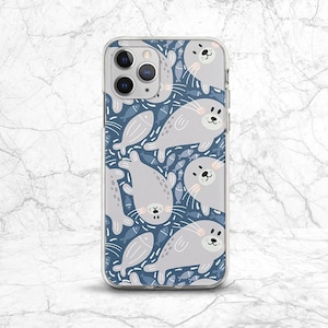 iPhone case seal Kawaii phone case Light blue case Cute animal Phone case fish iPhone 14 Plus iPhone 13 mini Case for Samsung Marine animal