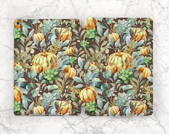 Fall art print iPad case pumpkin Autumn leaves art iPad smart case iPad case botanical iPad 11 2021 iPad mini 6 case iPad 12 9 iPad Air 5