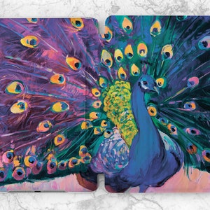 iPad case peacock Oil paints Rainbow bird iPad Rainbow bird Aesthetic Elegant iPad case fashion Blue Pink iPad case girly Gift for her Cute