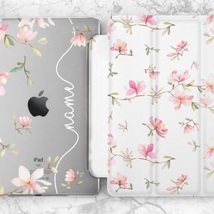 Nombre iPad funda flor personalizada iPad 2017 funda 9 7 chica personalizada iPad Pro 11 10.5 12.9 Mini 4 Air 3 2 iPad funda 2 3 4 Cute Floral Plants