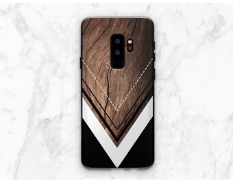 Phone case wood Dark wood case iPhone case geometric Black phone case Phone case men Case for Samsung Wood print case iPhone case MAb_006