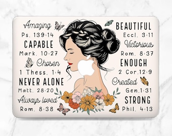 Funda de plástico para MacBook con afirmaciones y bella mujer Fondo beige y arte de mariposas Pro 14 M5 Air 15 Air 13 2025 Pro 16 Pro 13