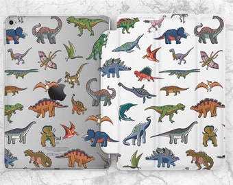 Dinosaur art case iPad white case iPad flip stand iPad Pro case iPad case dino iPad case animals iPad case serpent iPad 11 2020 case mini 6