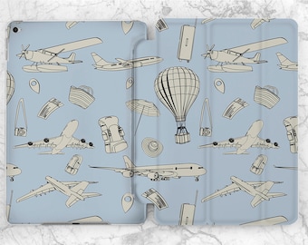 iPad case aviation iPad case men Light blue case iPad case boys iPad case plane Travel art case Gift for him iPad smart cover Cute Trendy