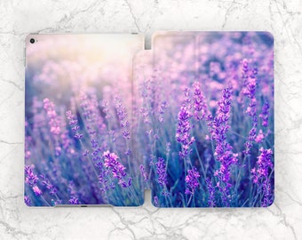 Lavande d'été fleurs violettes art étui floral iPad smart étui iPad étui botanique Nature mignon étui iPad 10e génération étui iPad 10 9