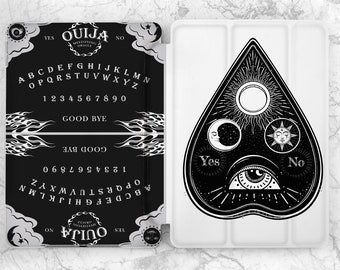 iPad Hülle grau schwarz und weiß Ouija Brett iPad Hülle Occult Witchy Black magic Evil eye 11th gen 10 9 A16 Pro 13 Air 13 Mini 7 iPad 2026