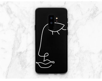 black case Female phone silicone case Form iphone case Illustration black iphone case Minimalist Samsung 6 Galaxy s7 case iPhone X iPhone 8