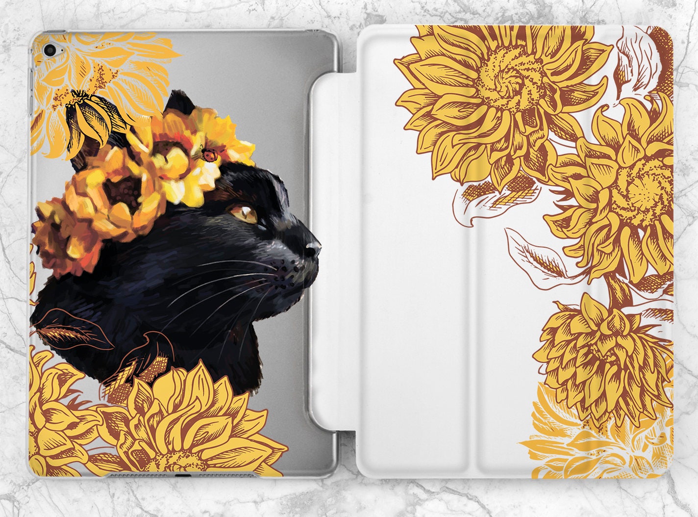 Étui pour iPad chat étui pour iPad tournesol iPad Air 2 iPad mini 4 étui iPad étui 12 9 iPad support iPad 2017 étui étui iPad mini étui iPad 10 5 iPad