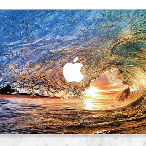 Macbook case ocean Macbook case water sunshine print Nature Sea Macbook case wave Blue Orange Macbook hard case Voyage Aesthetic Sunset